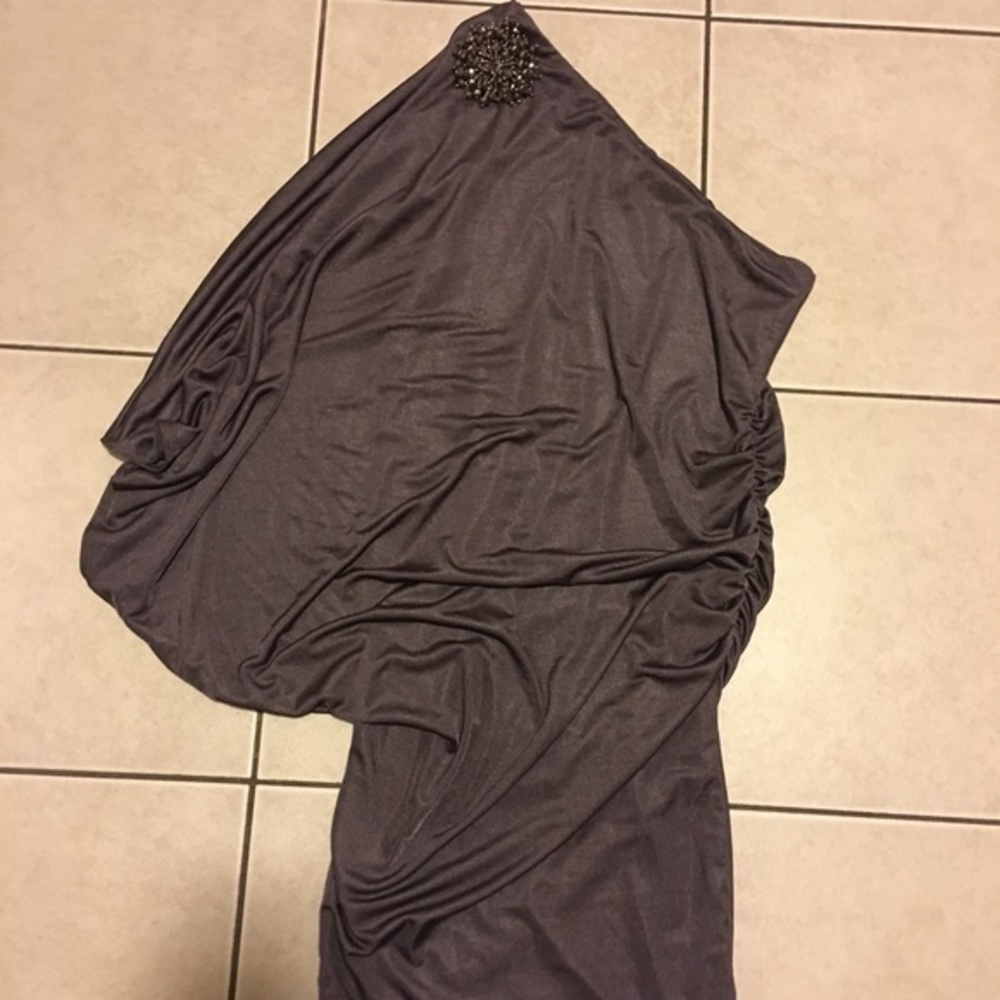 Body Con Tunic One Shoulder Ruche Dress